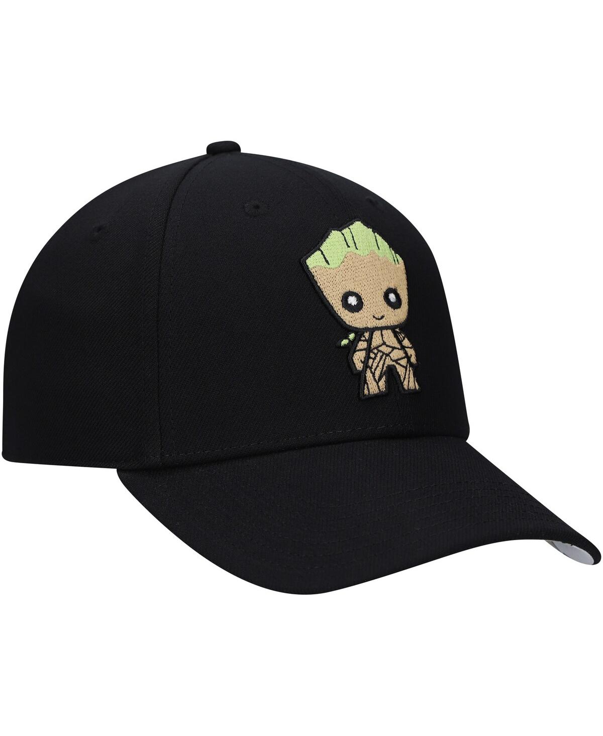 LIDS BIG BOYS AND GIRLS BLACK GUARDIANS OF THE GALAXY GROOT CHIBI ADJUSTABLE HAT 