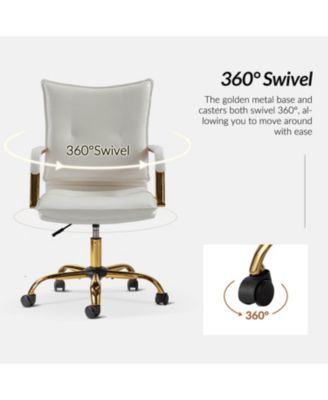 Modern Home Office Desk Chair with Golden Legs