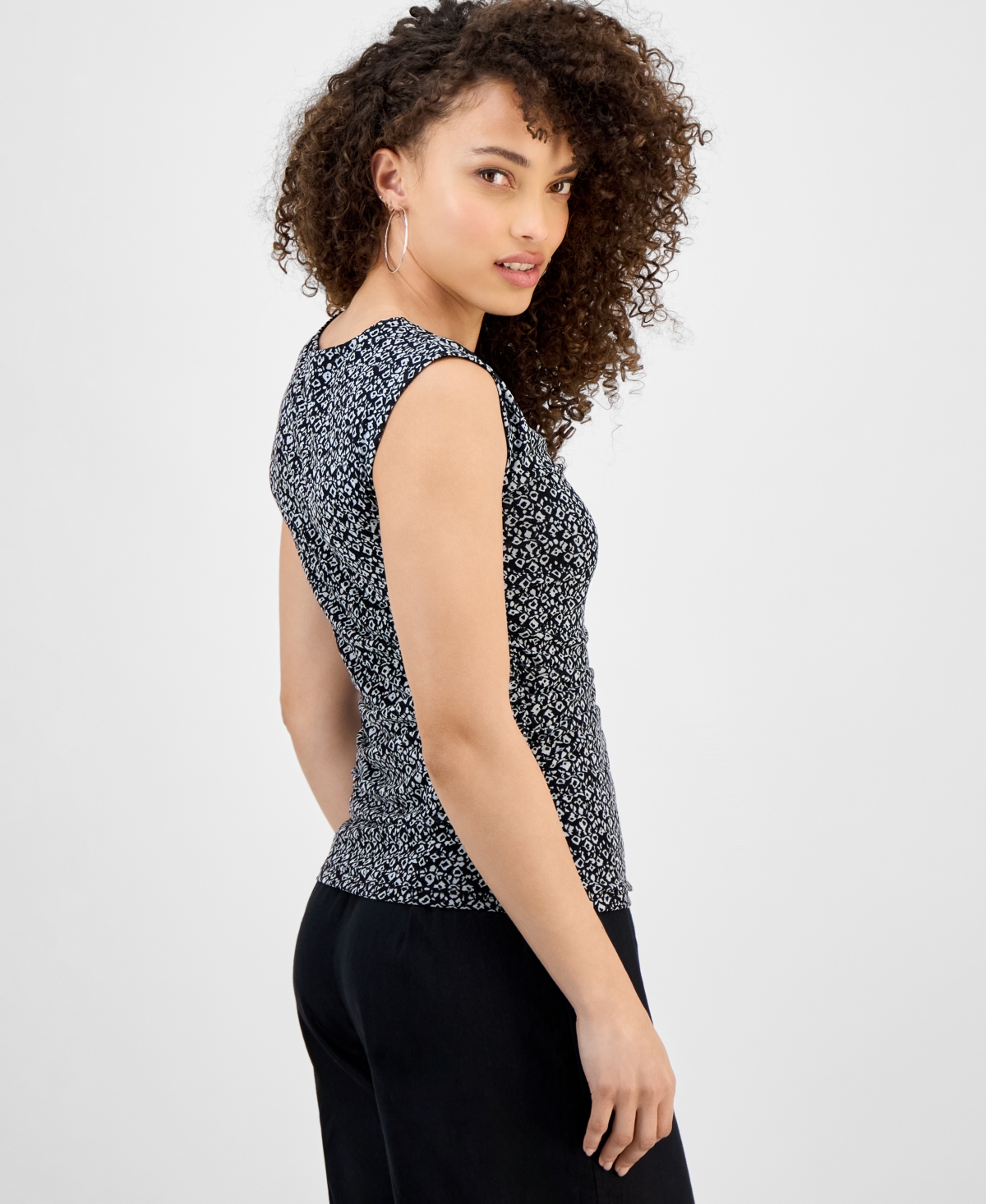 Inc International Concepts Petite Printed Mesh Tank Top, Exclusively At Macy's