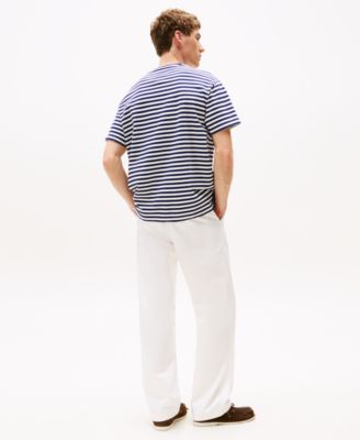 Мужская парусная бретонская футболка в полоску с круглым вырезом и коротким рукавом от Tommy Hilfiger