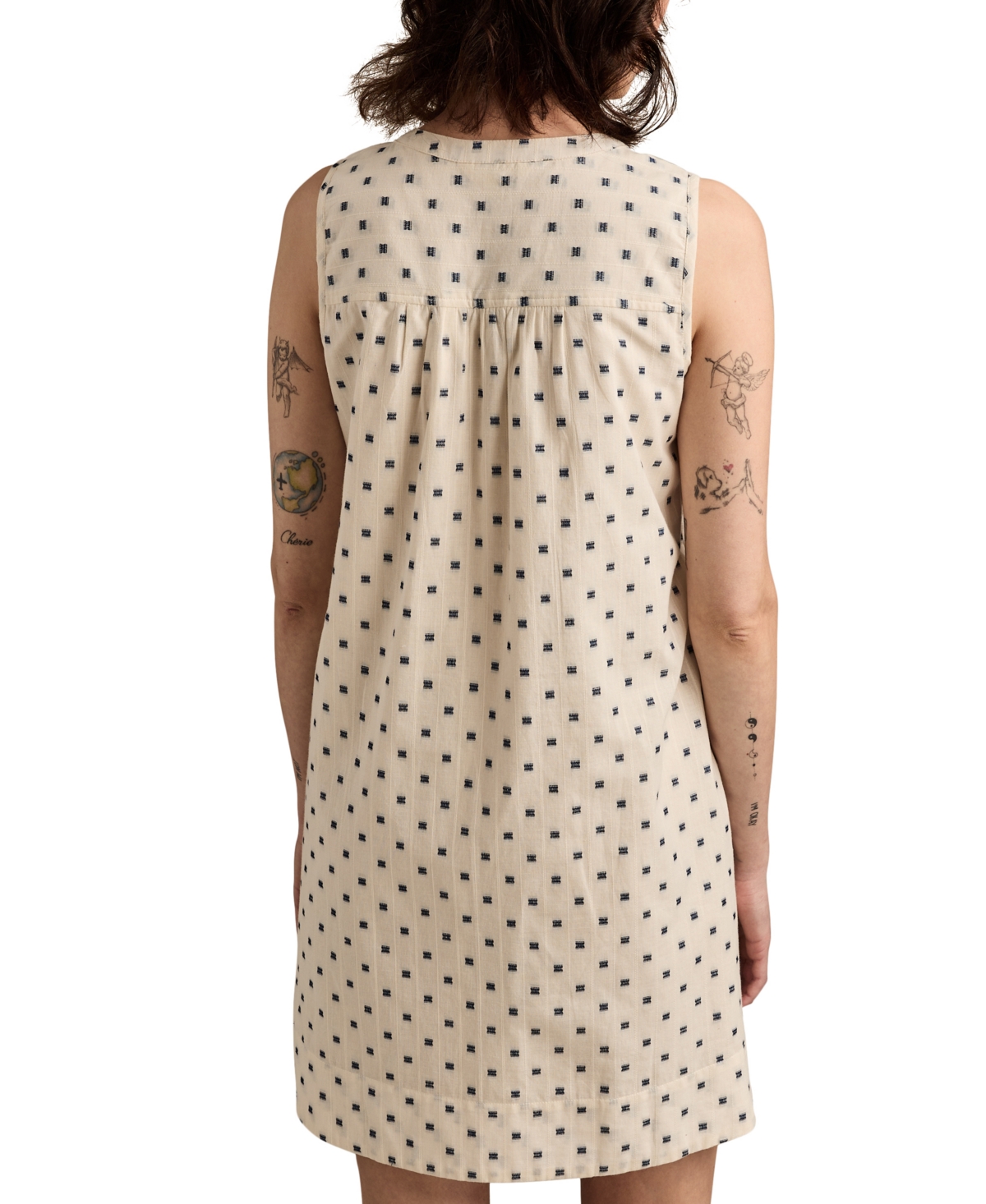 Shop Lucky Brand Women's Textured Pintuck Mini Dress In Cream