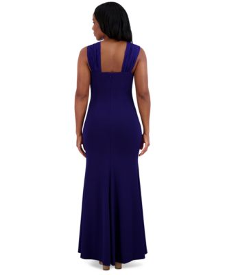 Women's V-Neck Sleeveless Bow-Trim Gown