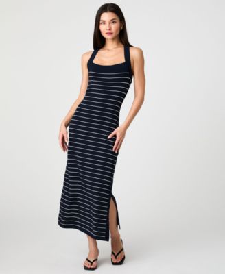 Women's Striped Bodycon Knit Dress