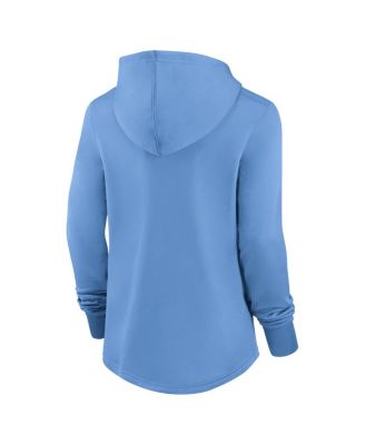 Женская светло-голубая толстовка Nike Tampa Bay Rays Authentic Collection с капюшоном для выступлений перед игрой
