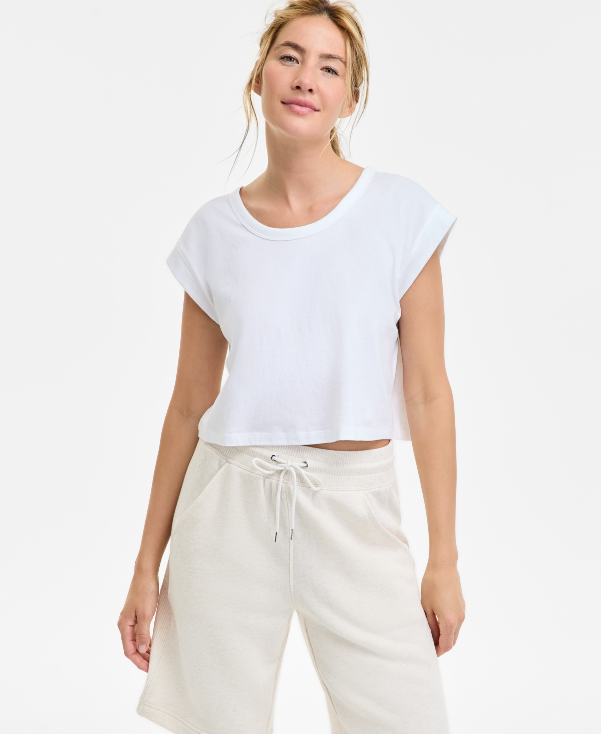 Women's Cotton Solid-Color Washed Sleeveless Top, Exclusively at Macy's - Silent Breeze