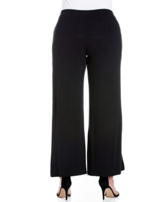 Plus Size Elastic Waist Flared Leg Palazzo Pants