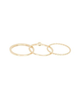 Gold Three Band Ring Set