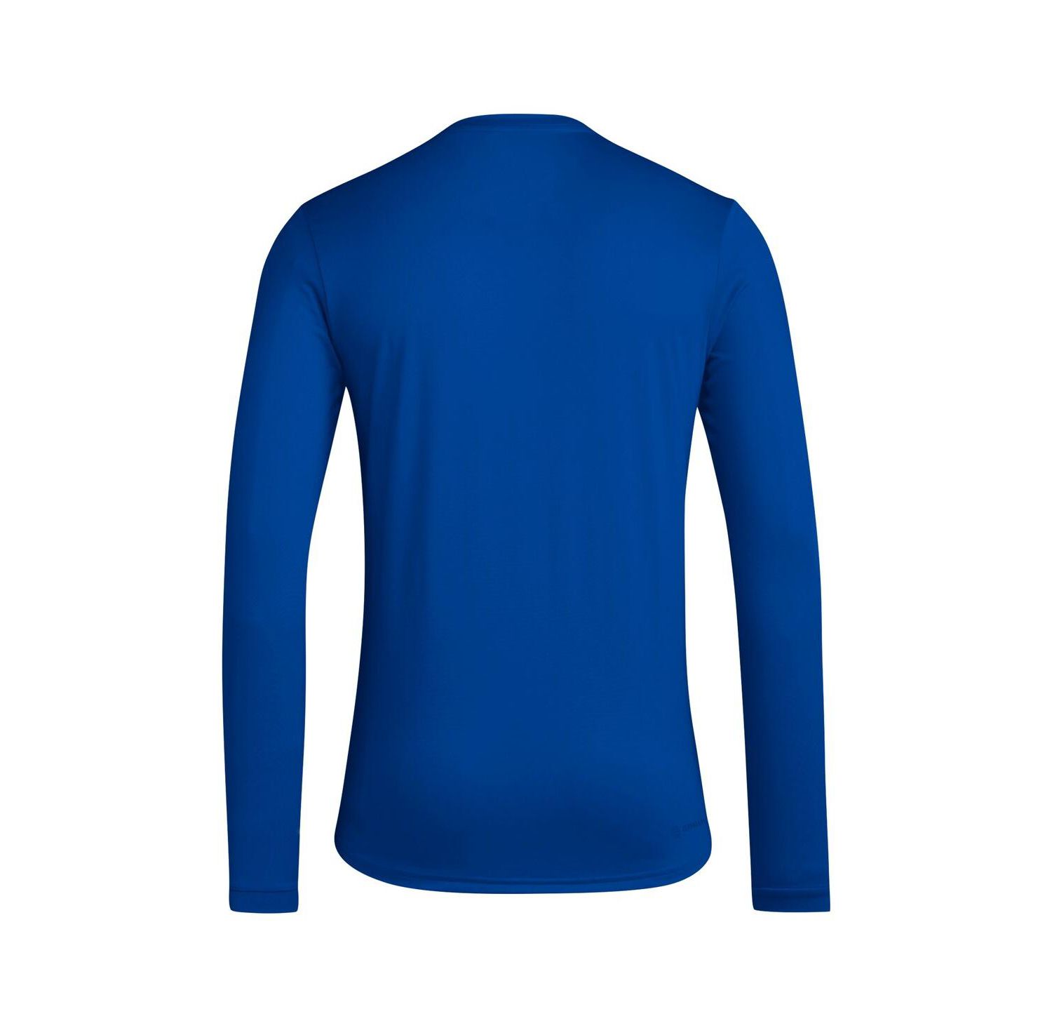 Men's Royal Kansas Jayhawks Locker Football Pre-Game AEROREADY Long Sleeve T-Shirt