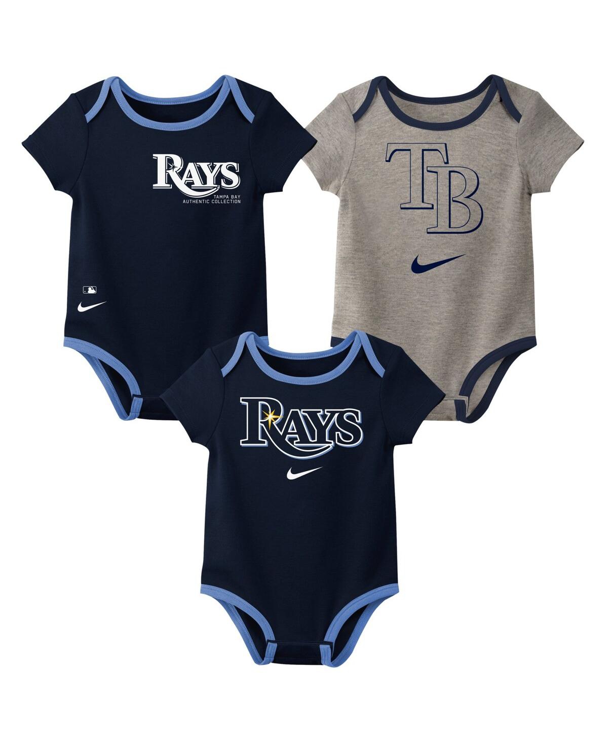 Nike Baby Boys And Girls 3-pack Tampa Bay Rays Authentic Collection Bodysuit Set