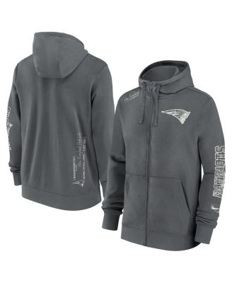 Nike - Men's Gray New England Patriots Statement Performance Full-Zip Hoodie Jacket