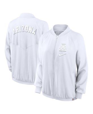 Nike - Women's&nbsp;White Arizona Wildcats Raglan Full-Zip Bomber Jacket