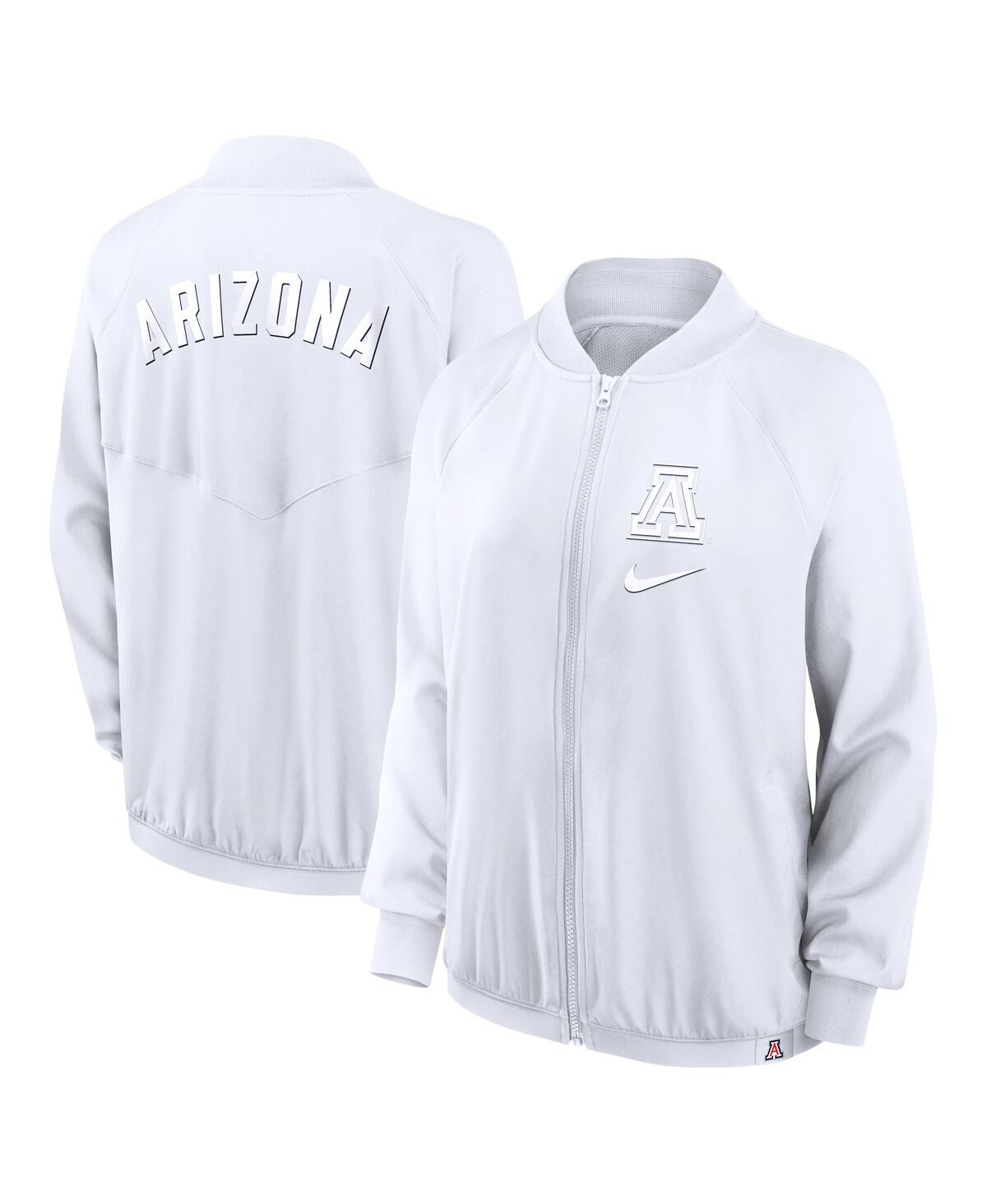 Women'sÂ White Arizona Wildcats Raglan Full-Zip Bomber Jacket - White