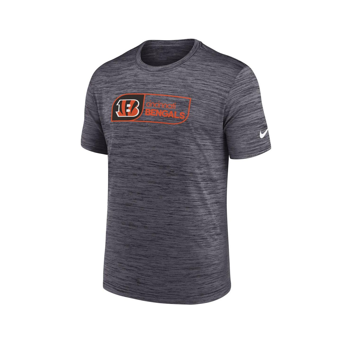 Men's Black Cincinnati Bengals Big & Tall Velocity Jock Tag Performance T-Shirt