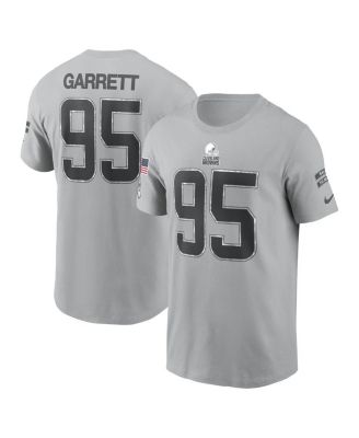 Nike - Men's Myles Garrett Gray Cleveland Browns 2024 Salute To Service Name Number T-Shirt