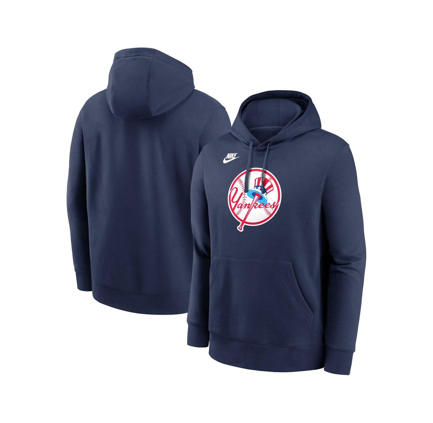 Men's Navy New York Yankees Cooperstown Collection Logo Club Pullover Hoodie
