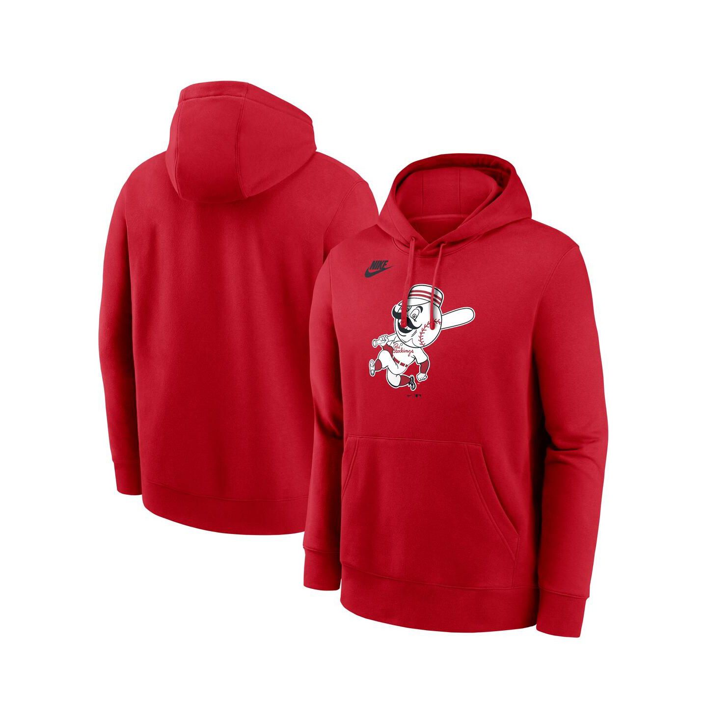 Мужское худи Nike Red Cincinnati Reds Cooperstown Collection Logo Club Pullover — фото 1