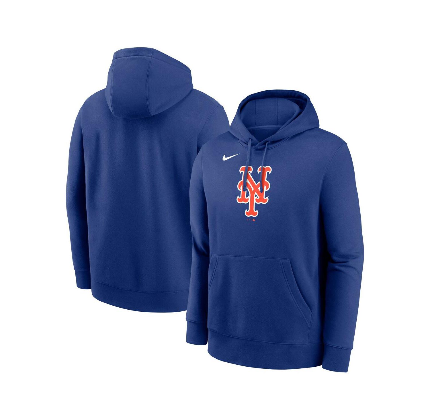 Men's Royal New York Mets Logo Club Fleece Pullover Hoodie