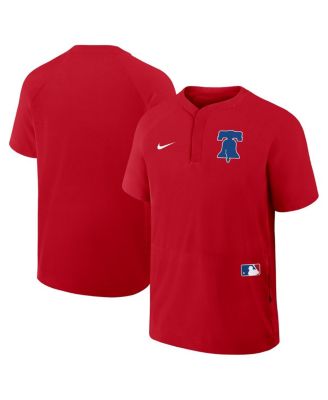 Nike - Men's Red Philadelphia Phillies Authentic Collection Raglan Short Sleeve Windshirt