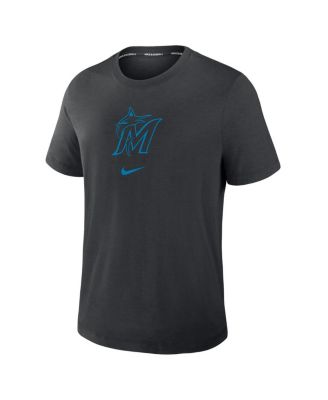 Men's Black Miami Marlins Authentic Collection Early Work Tri-Blend Performance T-Shirt