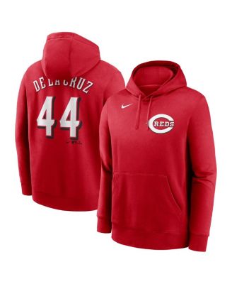 Nike - Men's Elly De La Cruz Red Cincinnati Reds Player Name Number Club Pullover Hoodie