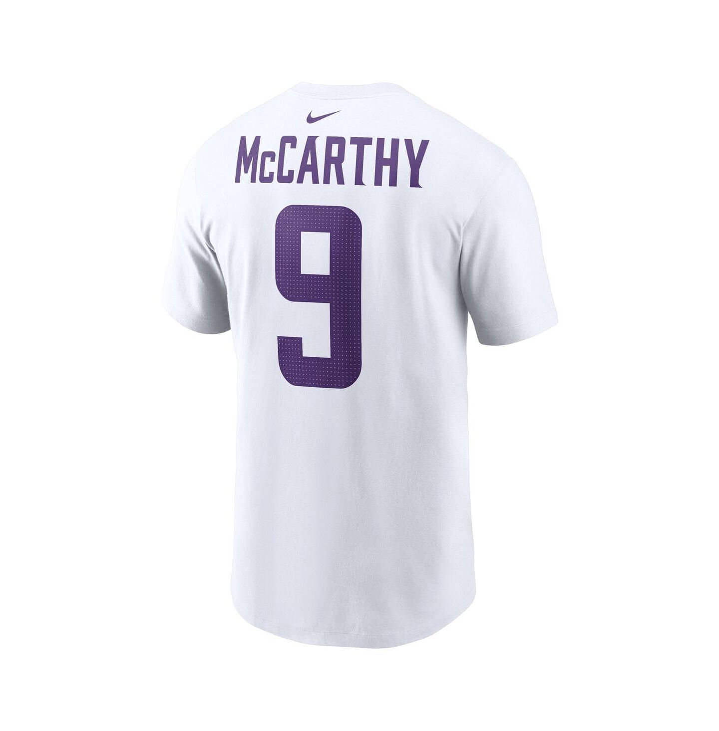 Мужская футболка Nike J.J. McCarthy White Minnesota Vikings Player Name & Number — фото 3