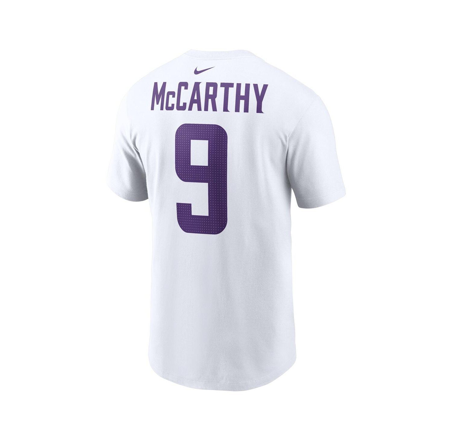 Men's J.J. McCarthy White Minnesota Vikings Player Name & Number T-Shirt