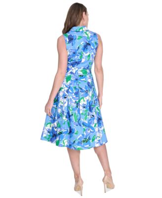 Платье-рубашка с завязкой на талии и принтом из хлопка Jessica Howard Petite