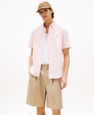 Men's Big & Tall Relaxed Fit Short Sleeve Button-Down Garment Dyed Oxford Shirt