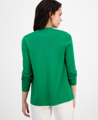 Petite Long-Sleeve Open-Front Cardigan