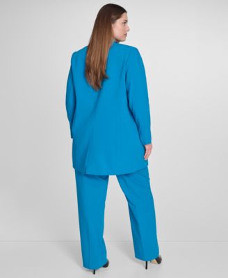 Длинный блейзер с V-образным вырезом и без воротника от Calvin Klein Plus Size