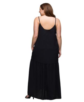 Plus Size Lightweight Spaghetti Strap Pocket Maxi Dress