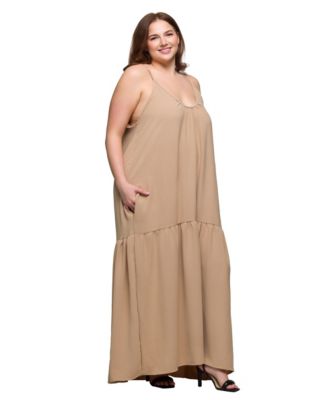 macys beige dresses Women's Tan/Beige Maxi Seasonal Dresses