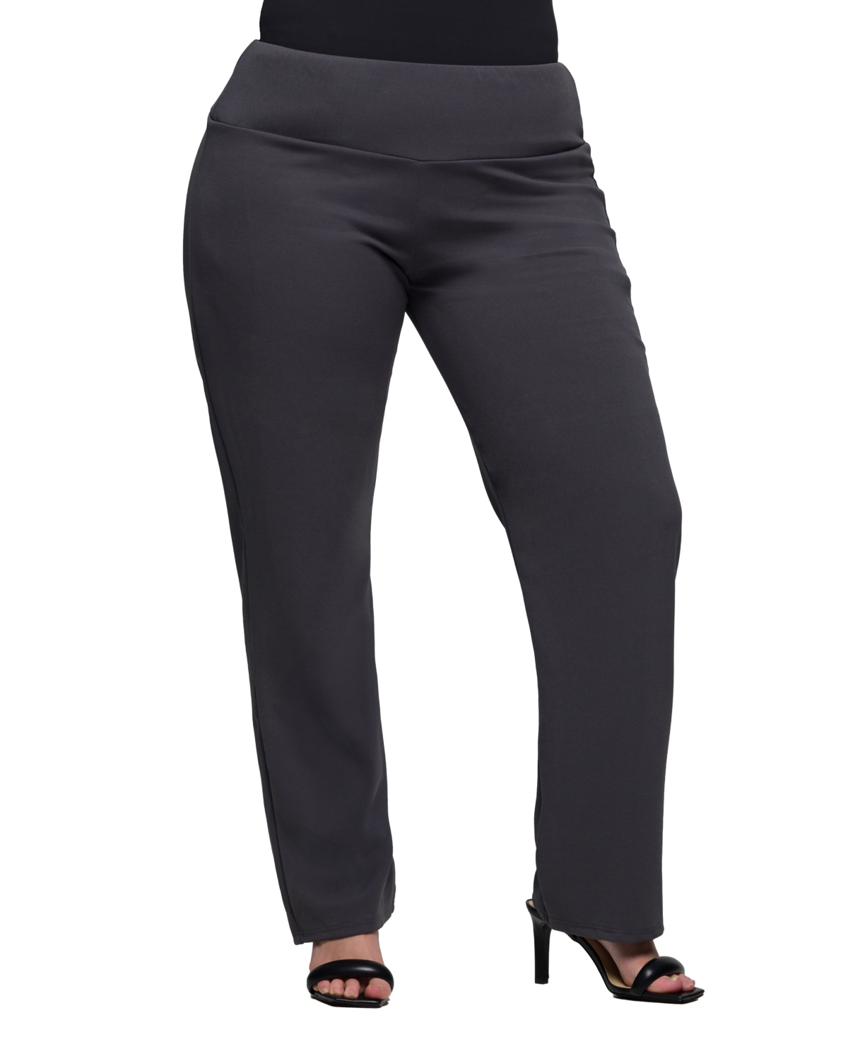 Plus Size Comfortable Stretch High Waist Pants - Navy
