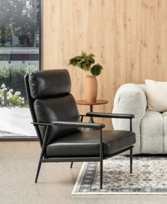 39.5" Leatherette Mid-Century Modern Armchair