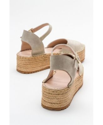 Viba Leather Esprarille Platform Wedge Sandals