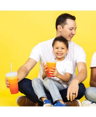 Marigold & Hibiscus Straw Tumbler Set of 2, 22oz