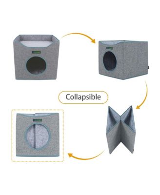 Foldable Cat Condo: Smoke Gray
