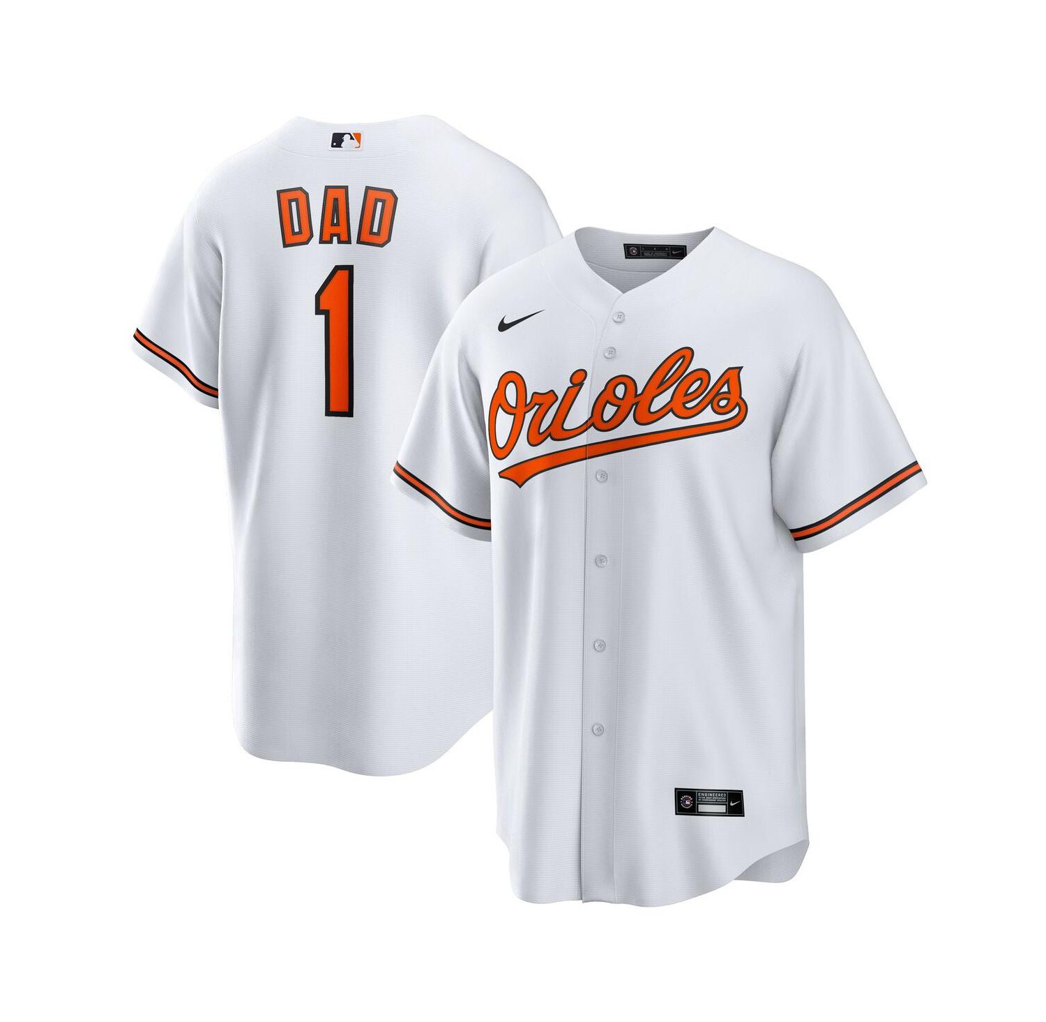 Men's White Baltimore Orioles 1 Dad Home Replica Jersey