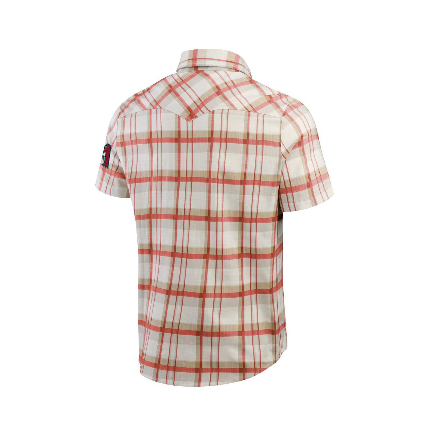 Мужская рубашка Fanatics Red Arizona Diamondbacks Plaid Full-Snap — фото 3