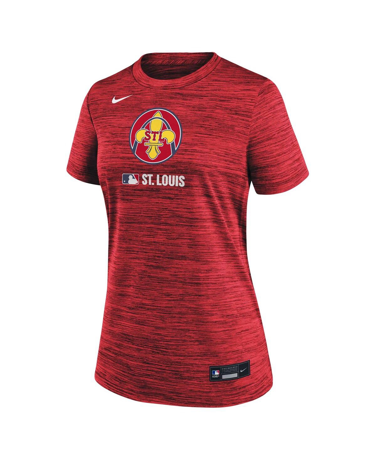 Nike St. Louis Cardinals Authentic Collection City Connect Velocity  Women's Dri-fit Mlb T-shirt In Red