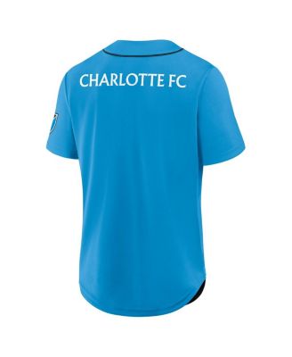 Men's Blue Charlotte FC Injury Time Baseball Jersey