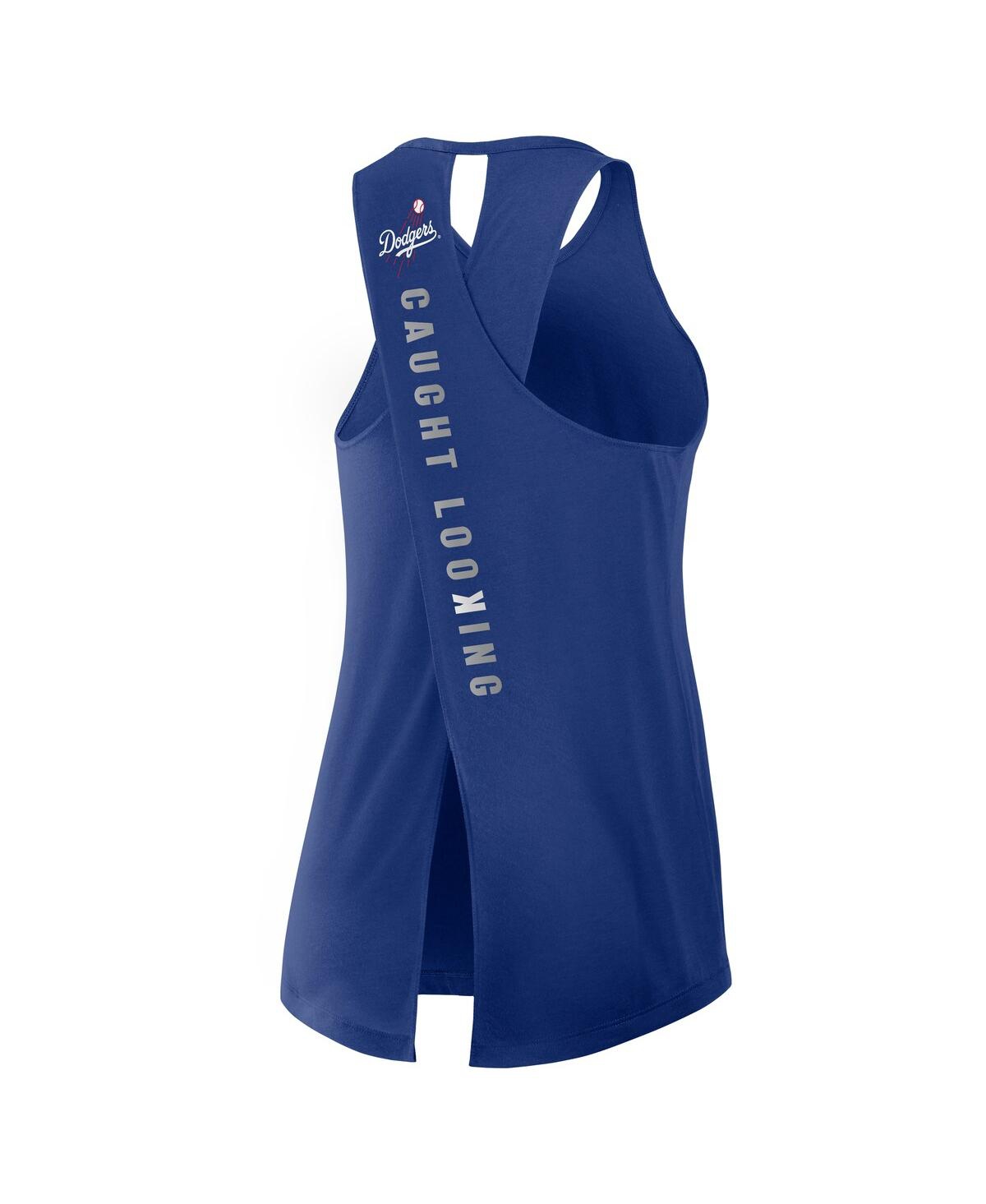 Nike Royal Los Angeles Dodgers Crisscross Performance Tank Top In Royal