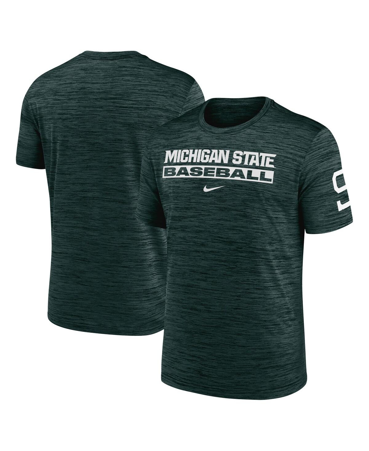 Nike Green Michigan State Spartans Velocity Baseball Wordmark Stack Performance T-shirt In Green