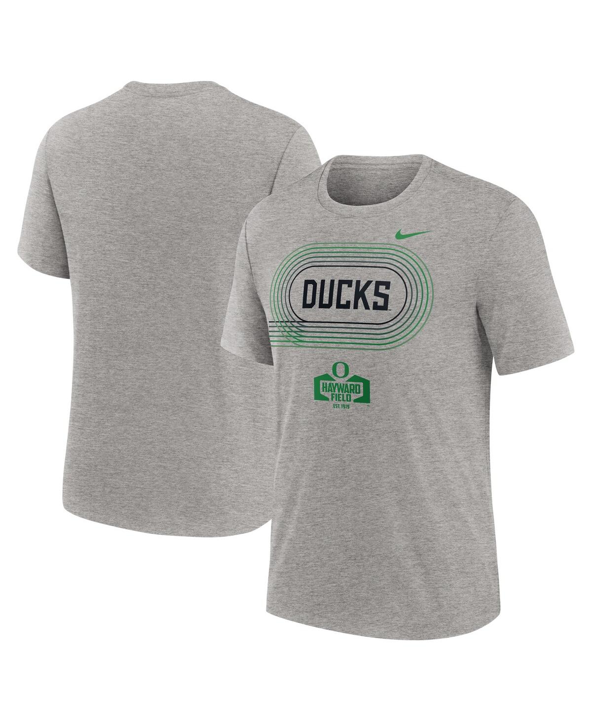 Nike Men's Heather Gray Oregon Ducks Campus Local Tri-blend T-shirt In Heather Gray