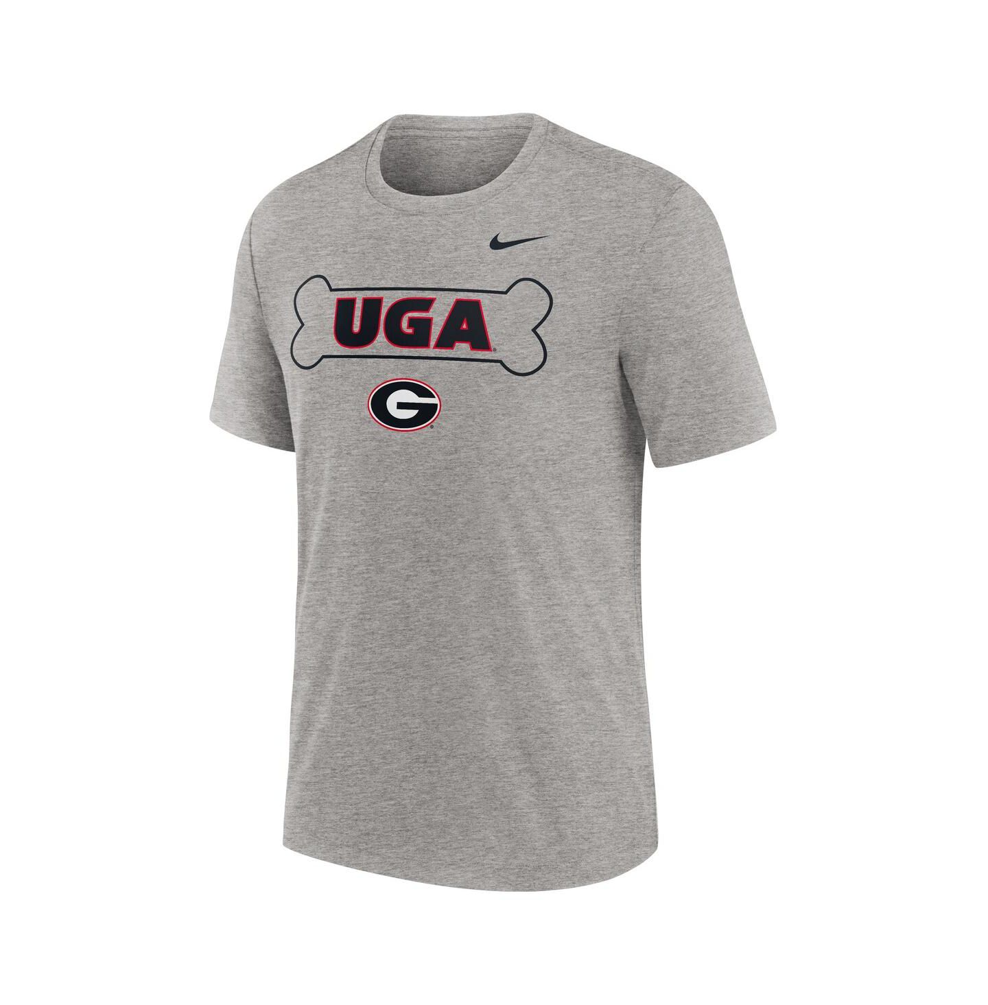 Мужская футболка Nike Heather Gray Georgia Bulldogs Campus Local Tri-Blend — фото 3