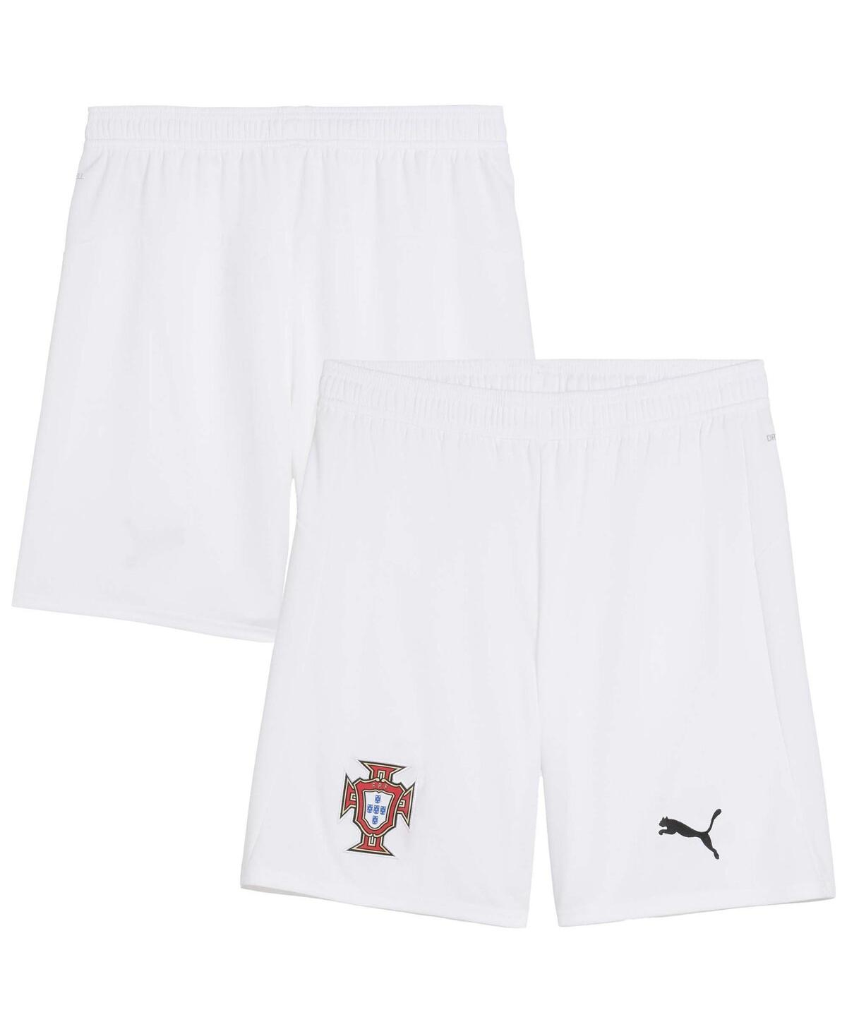 PUMA MEN'S WHITE PORTUGAL NATIONAL TEAM 2025 AWAY REPLICA SHORTS 