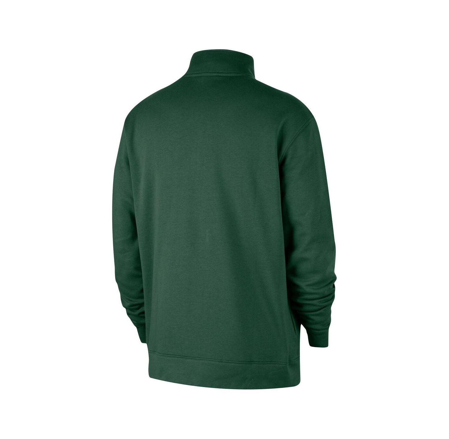 Men's Hunter Green Milwaukee Bucks Courtside Club Half-Zip Jacket
