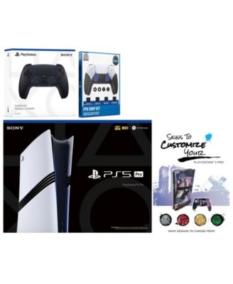 PlayStation 5 Pro with Extra Volcanic Red Controller, FPS Grip Kit and MightySkins Decal Voucher Plus 2 Year CPS Extended Warranty