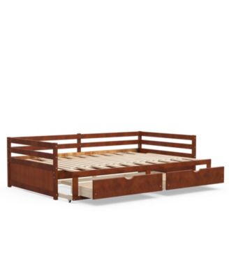 Extendable Twin to King Daybed with Trundle and 2 Storage Drawers