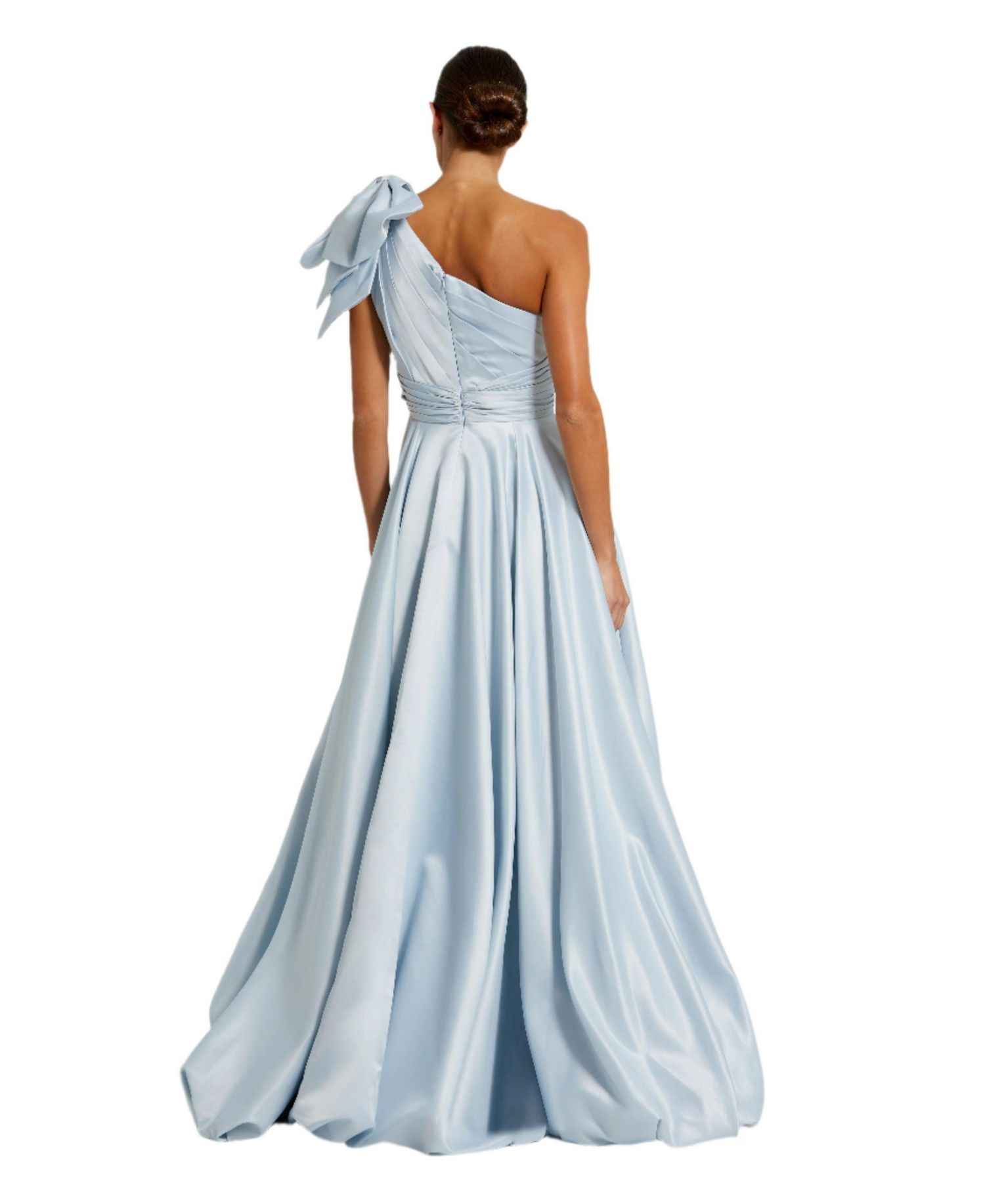 Women's Satin One Shoulder Bow Gown